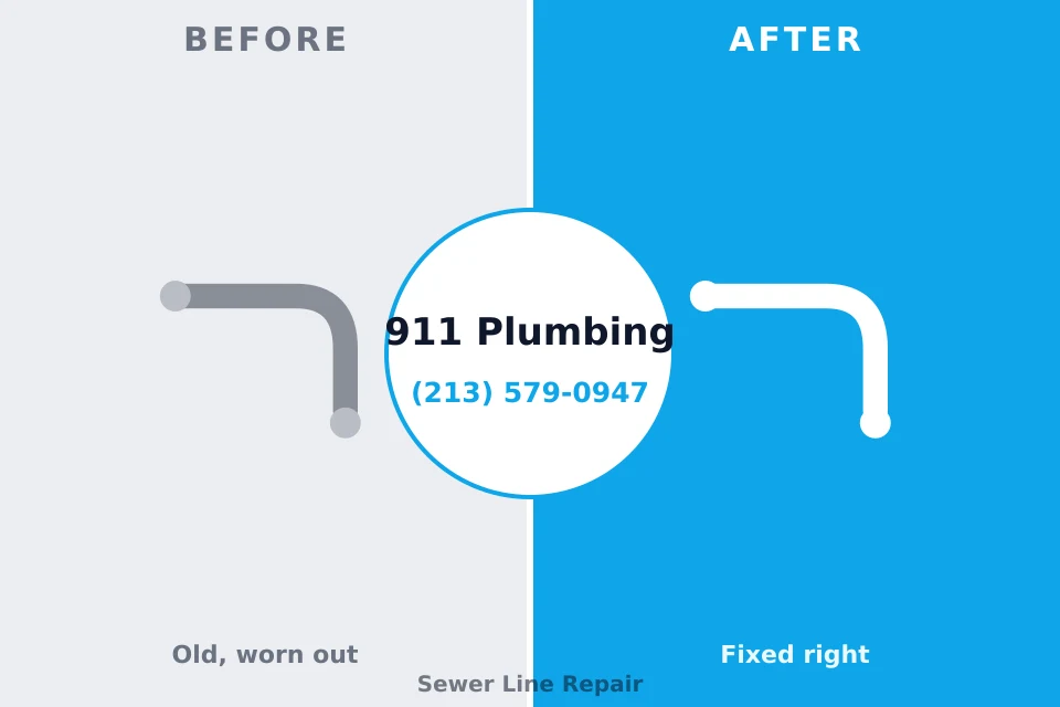Before and after: plumbing repair New Llano, LA